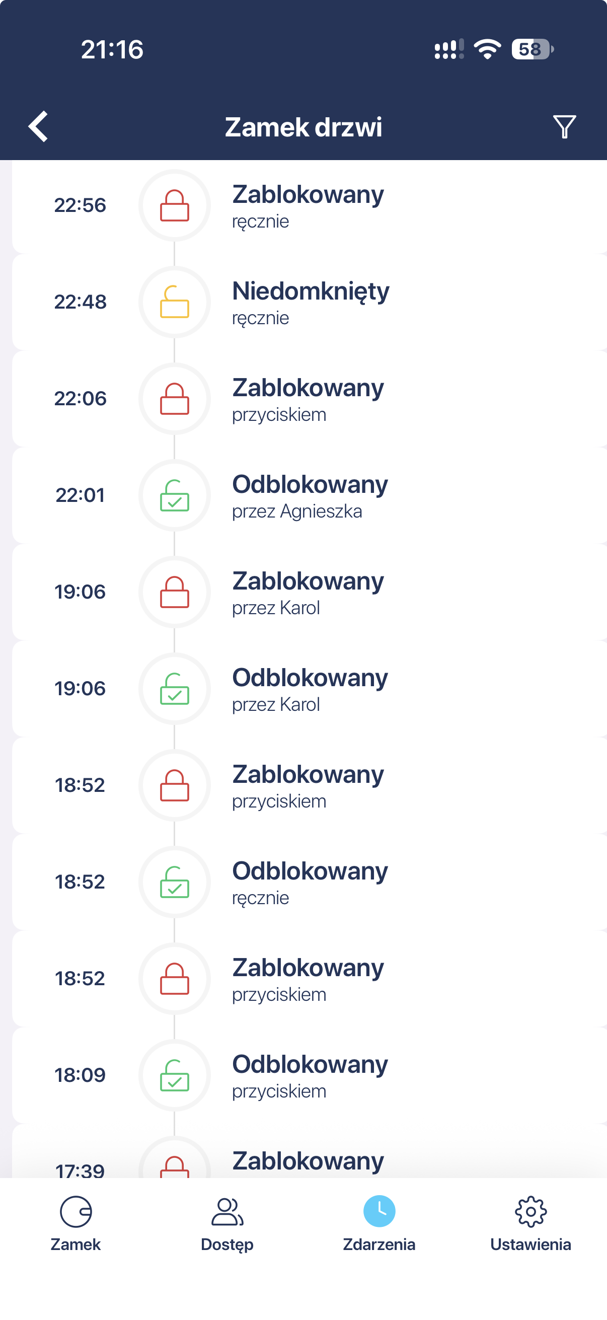 Aplikacja Historia Zdarzeń